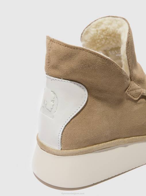 suède/vloerkleed creme Fly London vrouwen enkellaarzen met ronde neus coze348 V2B0168
