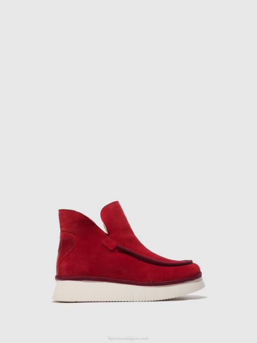 suède/vloerkleed karmijnrood Fly London vrouwen enkellaarzen met ronde neus coze348 V2B0192