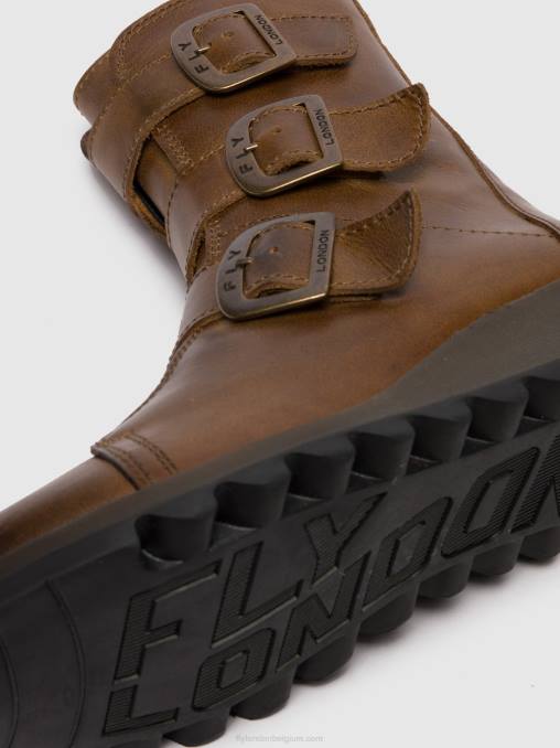 tapijt kameel Fly London vrouwen enkellaarzen met gesp scop110 V2B0246