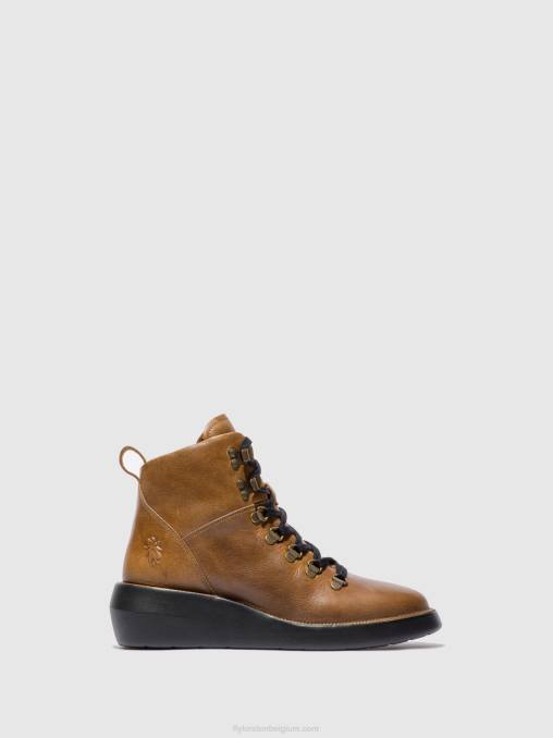tapijt kameel Fly London vrouwen enkellaarzen met veters bika501 V2B0206