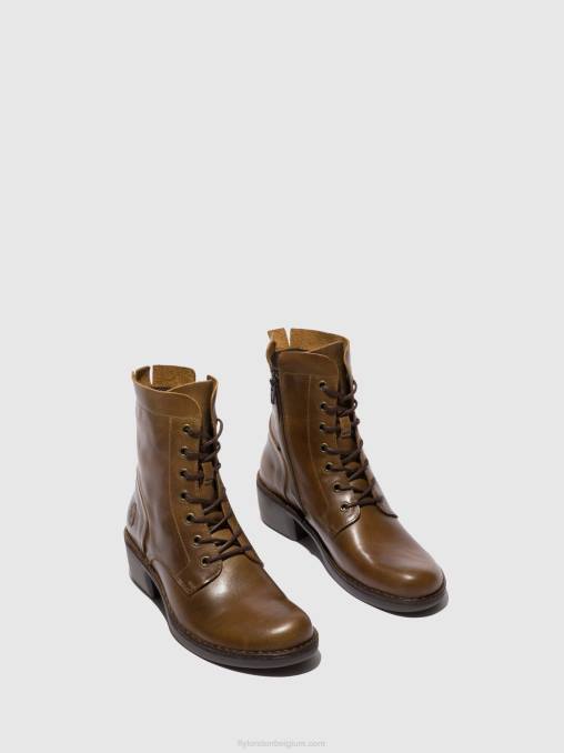 tapijt kameel Fly London vrouwen enkellaarzen met veters milu044 V2B0194