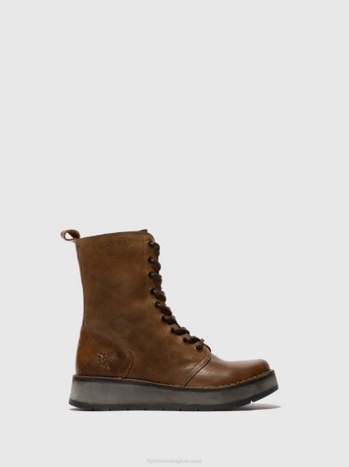 tapijt kameel Fly London vrouwen enkellaarzen met veters rami043 V2B0244