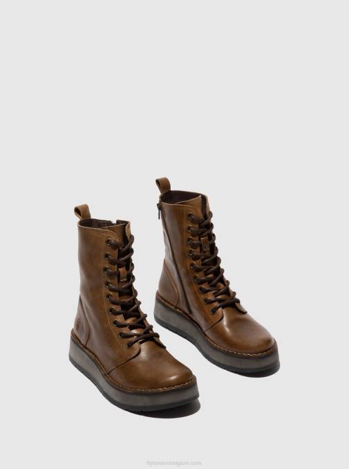 tapijt kameel Fly London vrouwen enkellaarzen met veters rami043 V2B0244