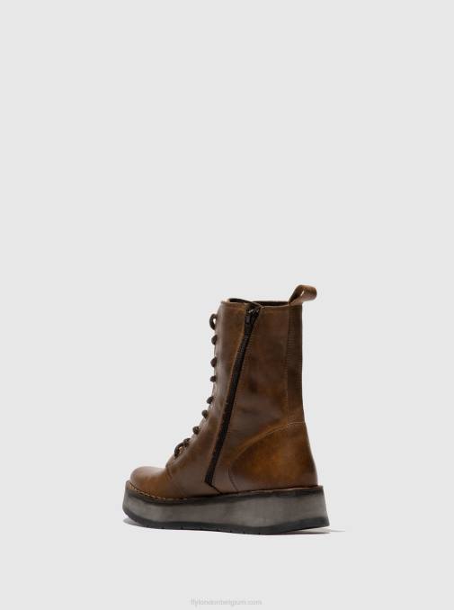 tapijt kameel Fly London vrouwen enkellaarzen met veters rami043 V2B0244