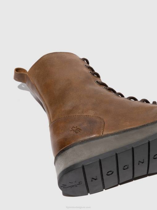 tapijt kameel Fly London vrouwen enkellaarzen met veters rami043 V2B0244