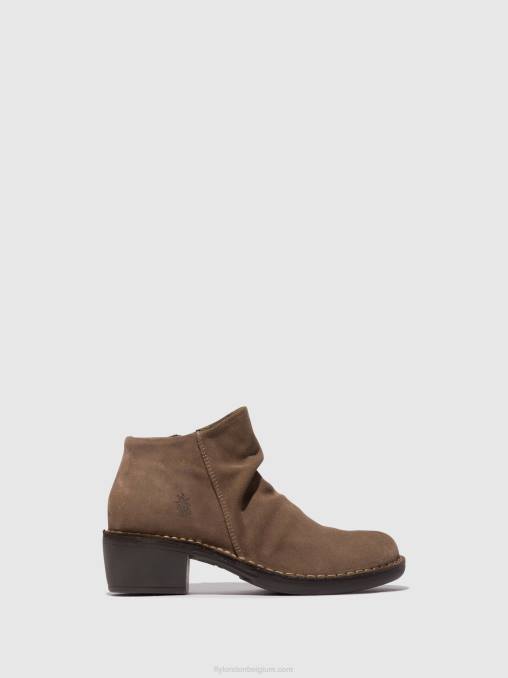 taupe Fly London vrouwen enkellaarzen met rits merk093 V2B053