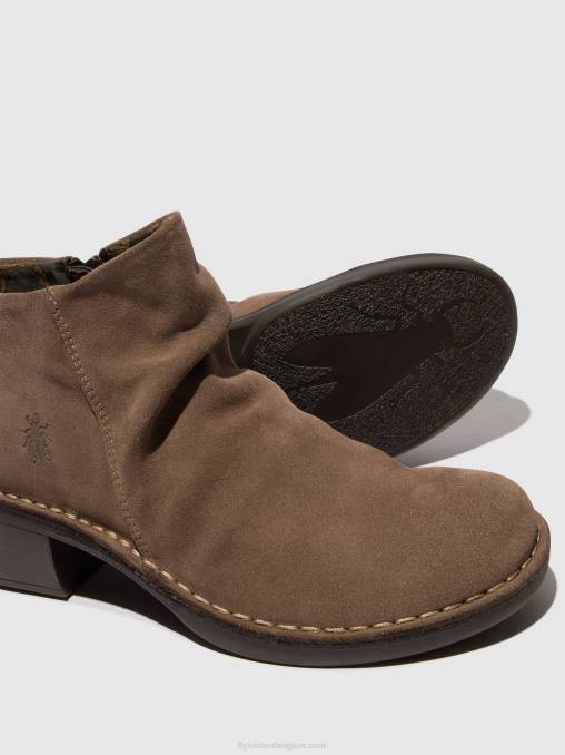 taupe Fly London vrouwen enkellaarzen met rits merk093 V2B053