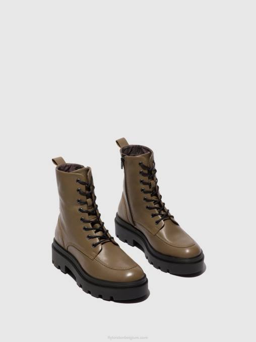 taupe Fly London vrouwen enkellaarzen met veters jaye878 V2B0101