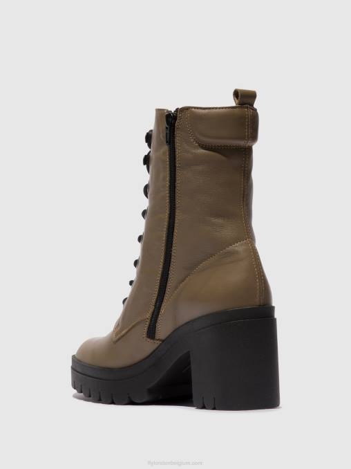 taupe Fly London vrouwen enkellaarzen met veters tiel642 V2B086