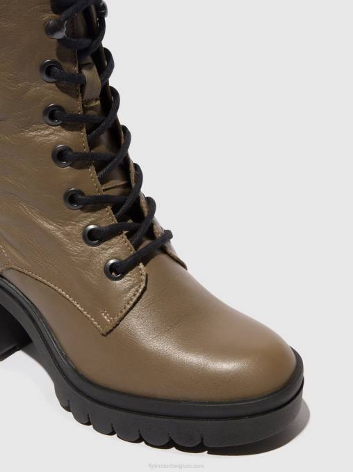 taupe Fly London vrouwen enkellaarzen met veters tiel642 V2B086