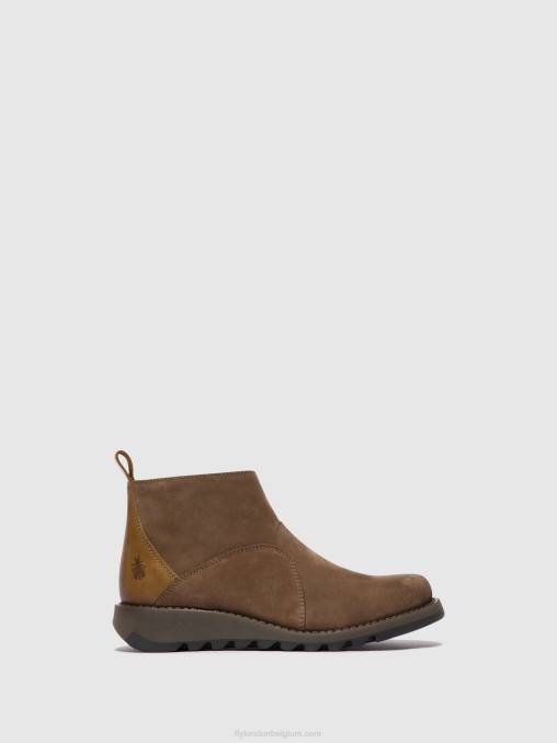 taupe/kameel Fly London vrouwen enkellaarzen met ritssluiting sely918 V2B037