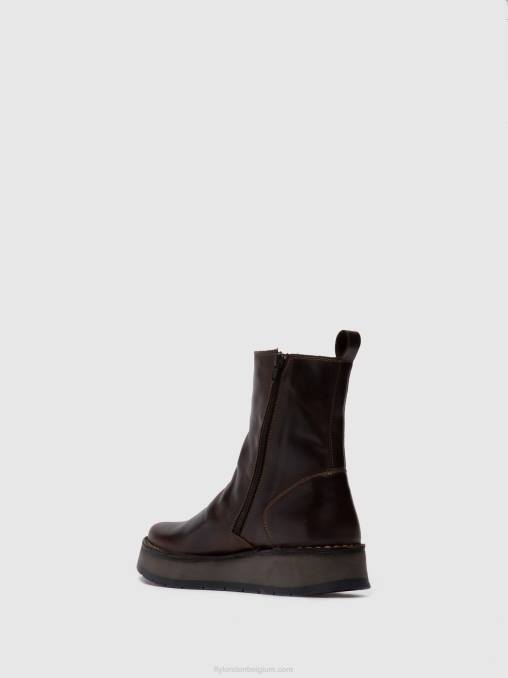 vloerkleed dk. bruin Fly London vrouwen enkellaarzen met ritssluiting reno053 V2B0285