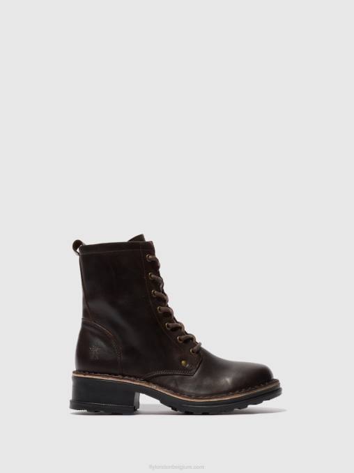 vloerkleed dk. bruin Fly London vrouwen enkellaarzen met veters thor035 V2B0245