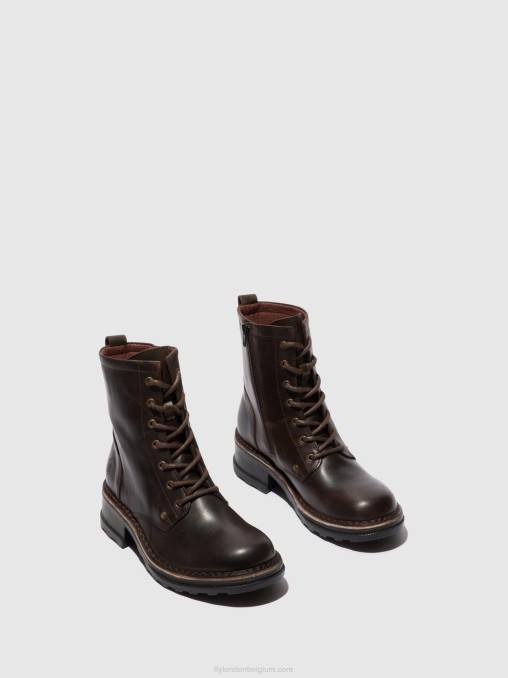 vloerkleed dk. bruin Fly London vrouwen enkellaarzen met veters thor035 V2B0245