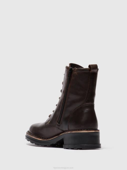 vloerkleed dk. bruin Fly London vrouwen enkellaarzen met veters thor035 V2B0245