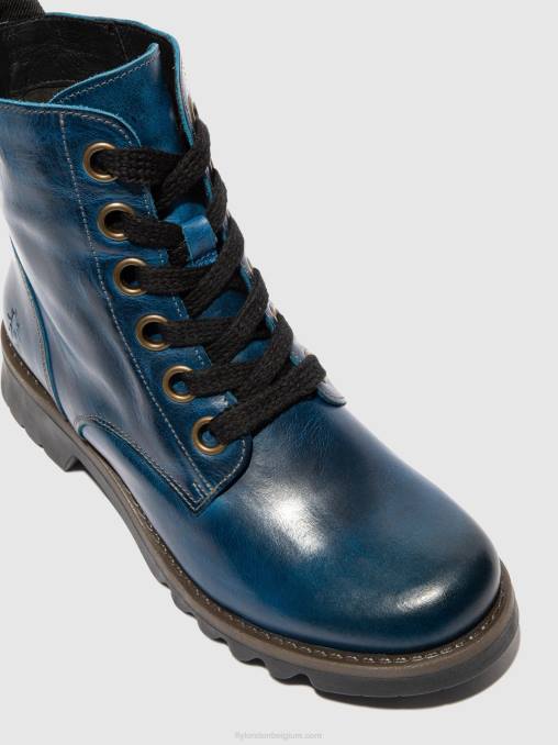 vloerkleed koningsblauw Fly London vrouwen enkellaarzen met veters ragi539 V2B0193