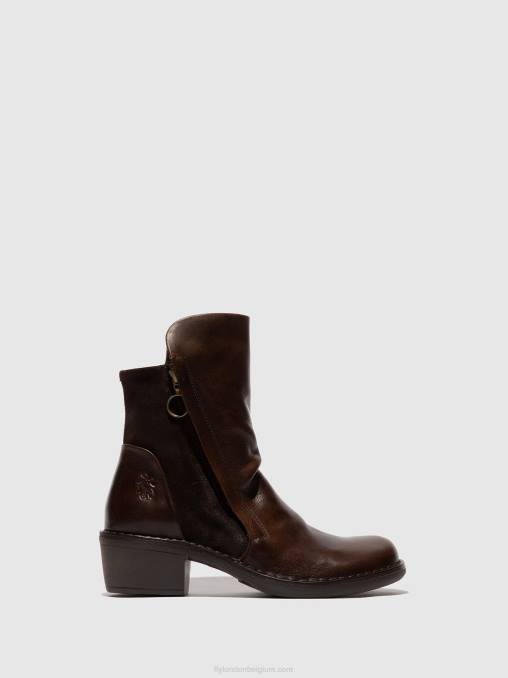 vloerkleed/oilsuede donkerbruin/expresso Fly London vrouwen enkellaarzen met ritssluiting mely074 V2B0172