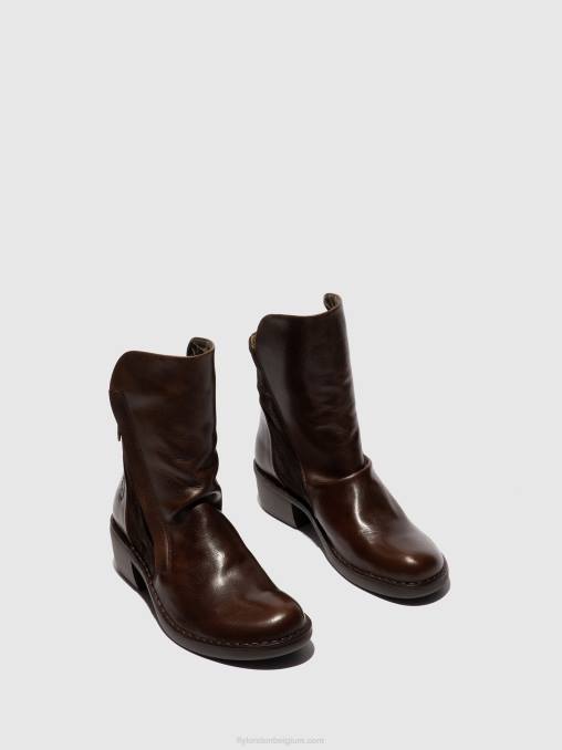 vloerkleed/oilsuede donkerbruin/expresso Fly London vrouwen enkellaarzen met ritssluiting mely074 V2B0172