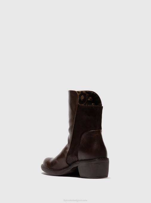 vloerkleed/oilsuede donkerbruin/expresso Fly London vrouwen enkellaarzen met ritssluiting mely074 V2B0172