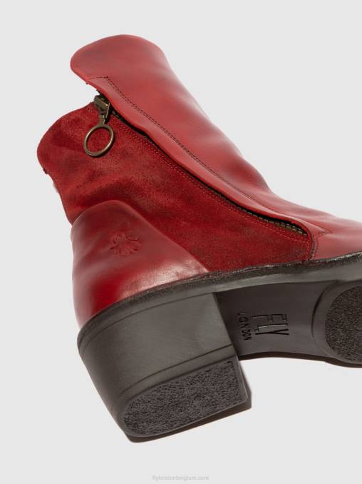 vloerkleed/oliesuède rood Fly London vrouwen enkellaarzen met ritssluiting mely074 V2B0179