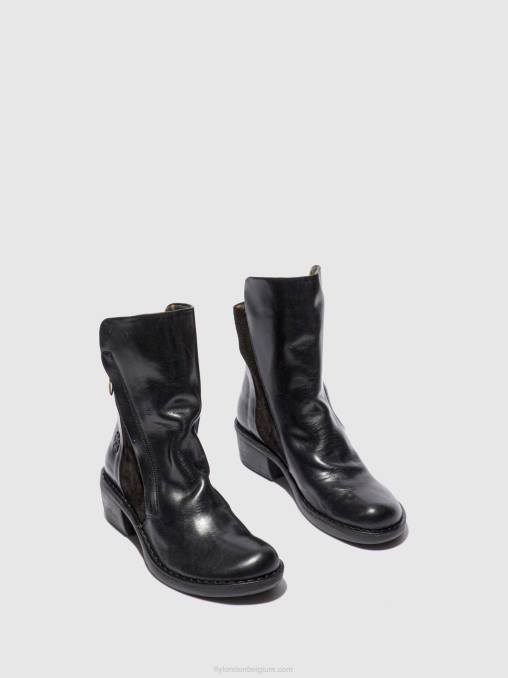 vloerkleed/oliesuède zwart Fly London vrouwen enkellaarzen met ritssluiting mely074 V2B0171
