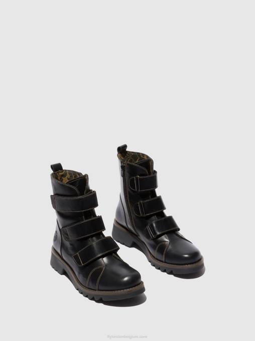 vloerkleed zwart Fly London vrouwen enkellaarzen met klittenband rach790 V2B0190