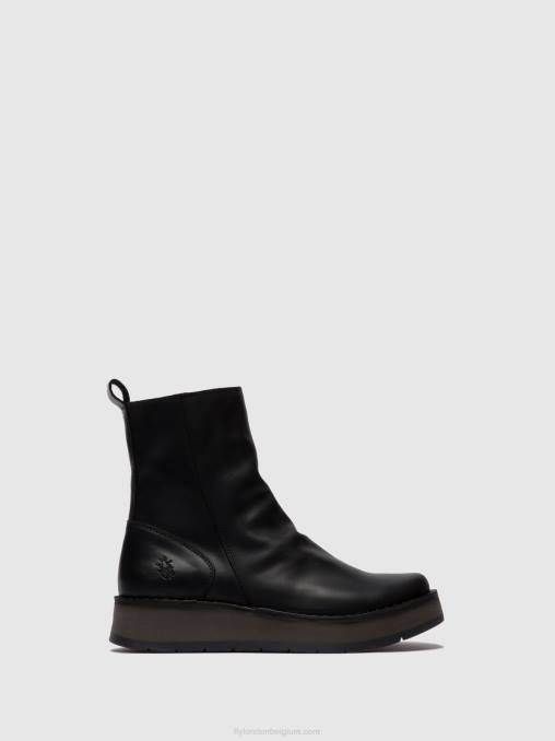vloerkleed zwart Fly London vrouwen enkellaarzen met ritssluiting reno053 V2B0253