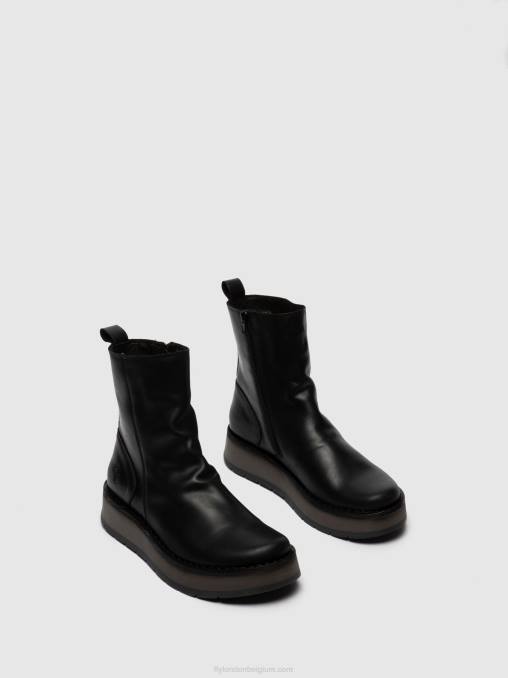 vloerkleed zwart Fly London vrouwen enkellaarzen met ritssluiting reno053 V2B0253