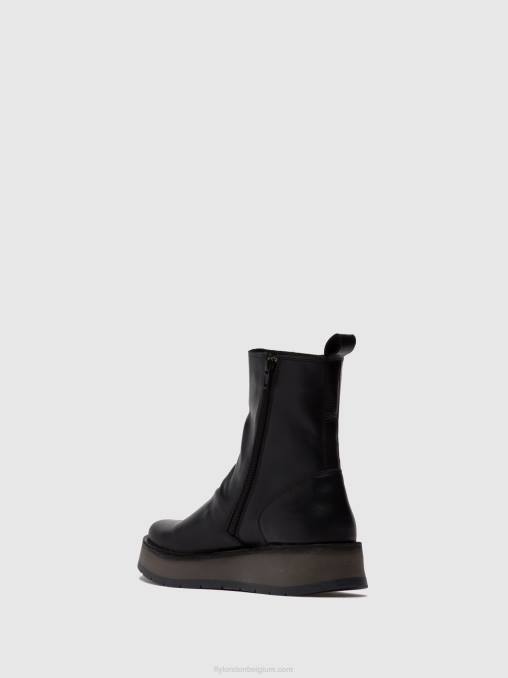 vloerkleed zwart Fly London vrouwen enkellaarzen met ritssluiting reno053 V2B0253