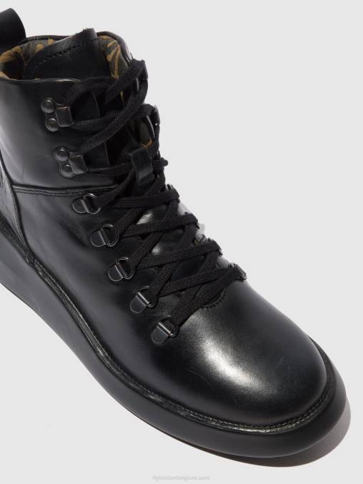 vloerkleed zwart Fly London vrouwen enkellaarzen met veters bika501 V2B0205