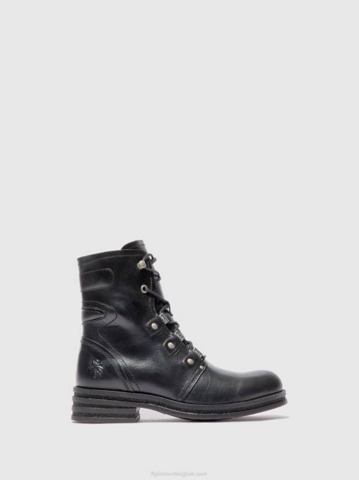 vloerkleed zwart Fly London vrouwen enkellaarzen met veters knot792 V2B0197