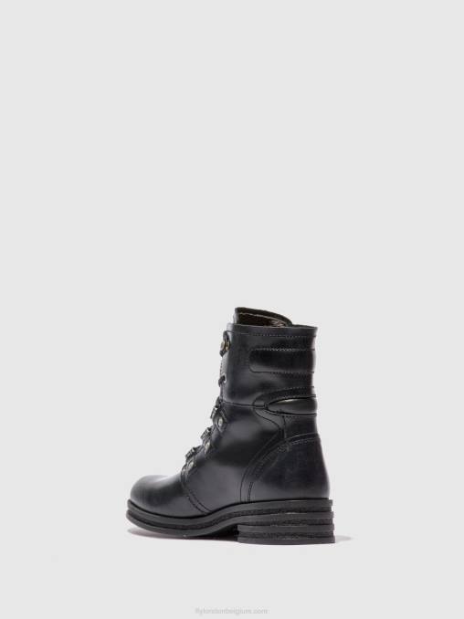 vloerkleed zwart Fly London vrouwen enkellaarzen met veters knot792 V2B0197