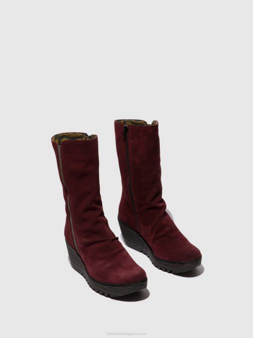 wijn/diesel Fly London vrouwen enkellaarzen met ritssluiting yemy408 V2B026