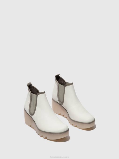 wit (melkachtige zool) Fly London vrouwen chelsea enkellaarzen byne349 V2B0144