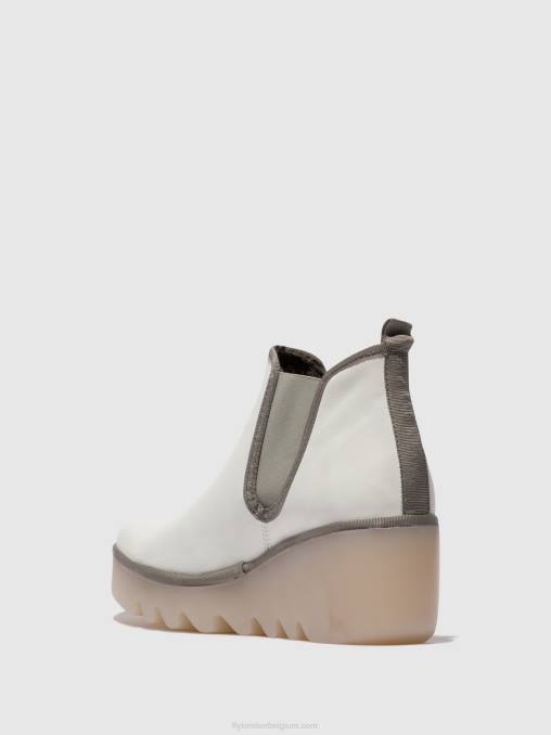 wit (melkachtige zool) Fly London vrouwen chelsea enkellaarzen byne349 V2B0144