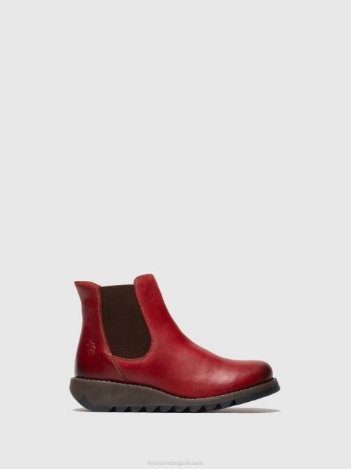 zalf rood Fly London vrouwen chelsea enkellaarzen V2B0275