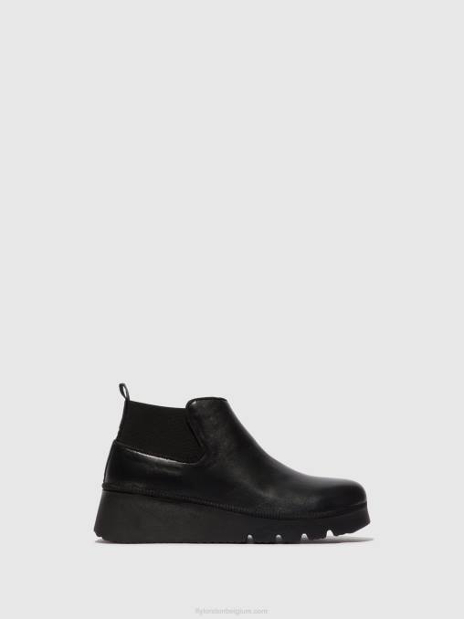zwart Fly London vrouwen elastische enkellaarzen pada403 V2B08