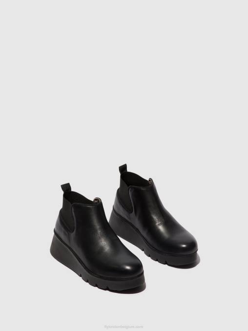 zwart Fly London vrouwen elastische enkellaarzen pada403 V2B08