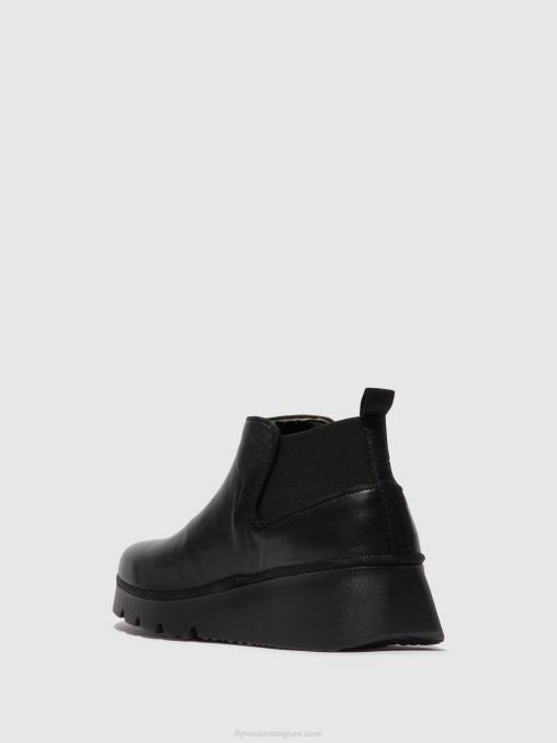 zwart Fly London vrouwen elastische enkellaarzen pada403 V2B08