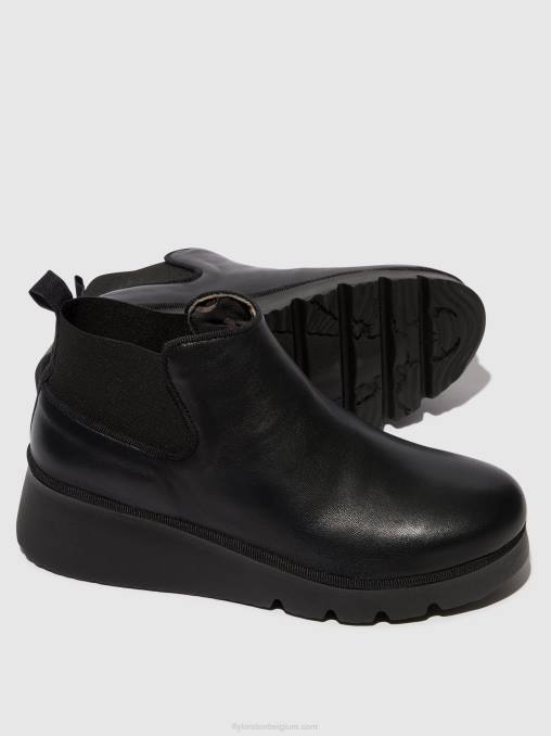 zwart Fly London vrouwen elastische enkellaarzen pada403 V2B08
