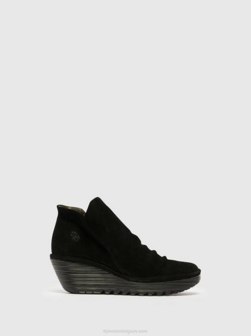 zwart Fly London vrouwen enkellaarsjes met rits yip V2B0279