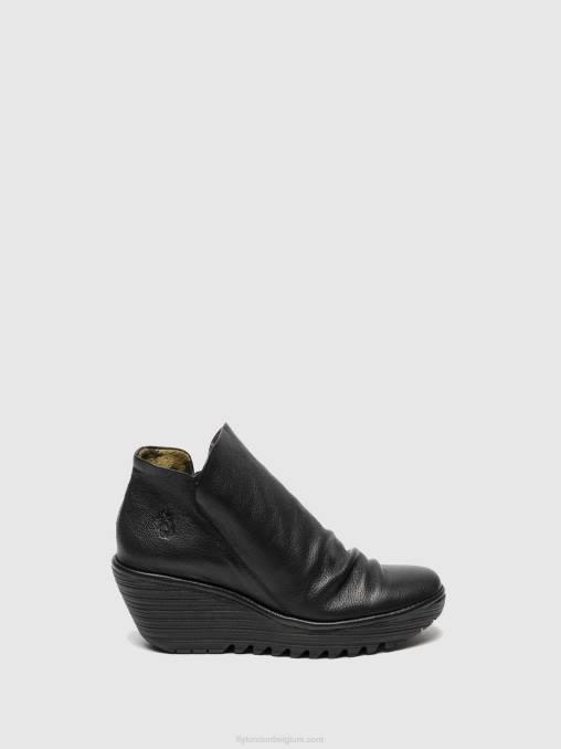 zwart Fly London vrouwen enkellaarsjes met rits yip V2B0280