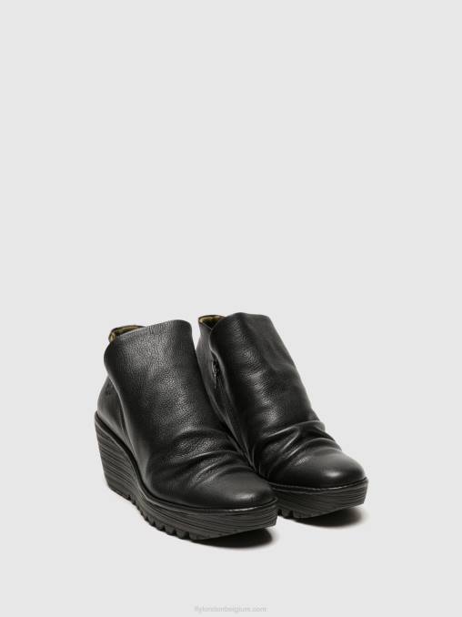 zwart Fly London vrouwen enkellaarsjes met rits yip V2B0280