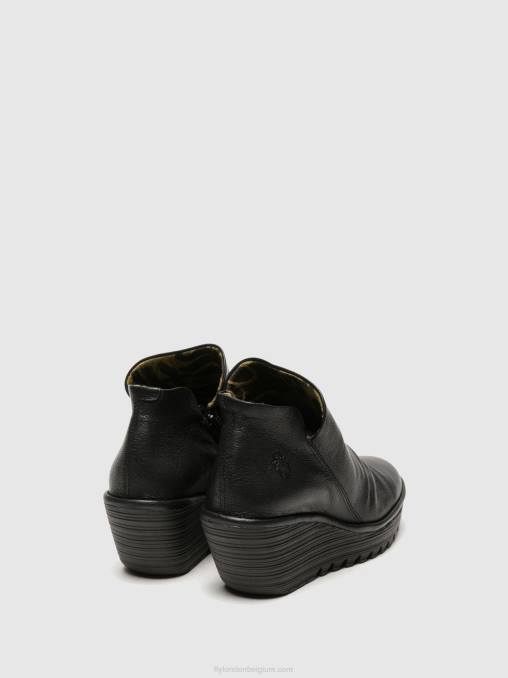 zwart Fly London vrouwen enkellaarsjes met rits yip V2B0280