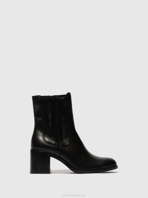 zwart Fly London vrouwen enkellaarzen met rits amel913 V2B070