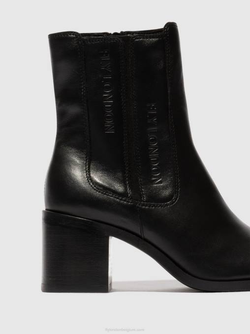 zwart Fly London vrouwen enkellaarzen met rits amel913 V2B070