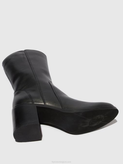 zwart Fly London vrouwen enkellaarzen met rits asta914 V2B073