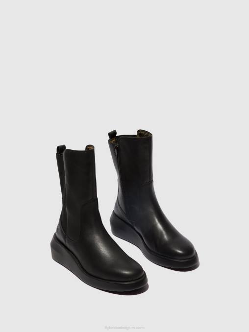 zwart Fly London vrouwen enkellaarzen met rits brin516 V2B063