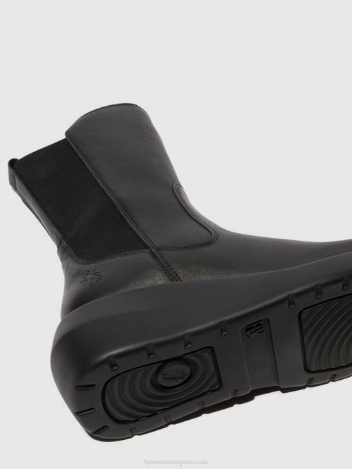 zwart Fly London vrouwen enkellaarzen met rits brin516 V2B063