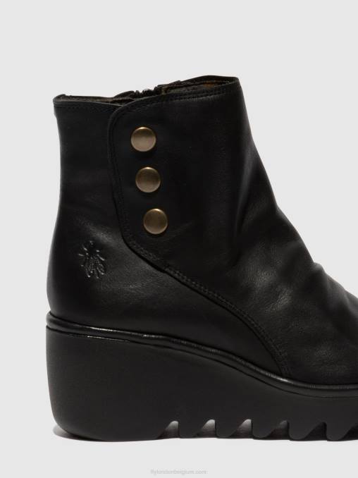 zwart Fly London vrouwen enkellaarzen met rits brom344 V2B066